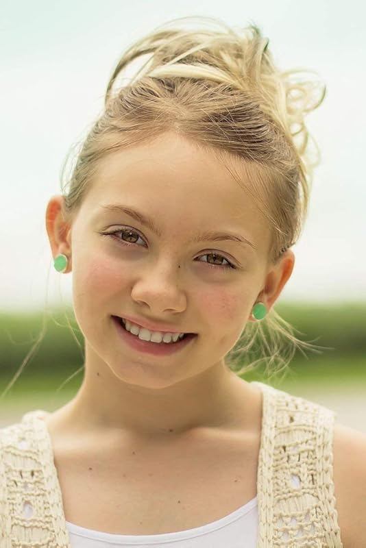 Summerfield Collection Trio Silver-tone Stud Earrings Mint Green Faux Druzy Stone Mermaid Scale Blue Glitter Resin Set