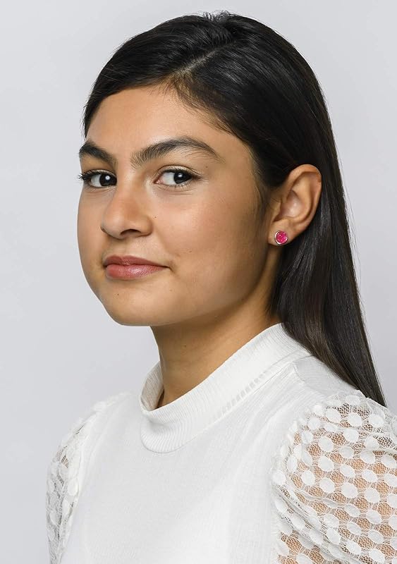 Summerfield Collection Trio Silver-tone Stud Earrings 8mm Faux Druzy Stone Set (Green/Navy Blue/Hot Pink)