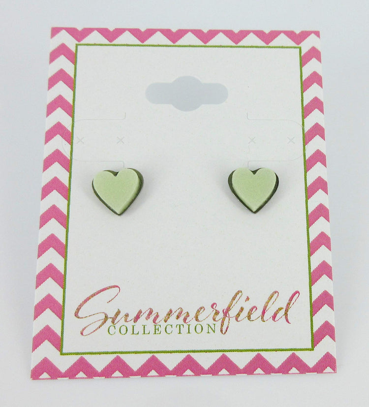 Stainless Steel Glow in the Dark Heart Stud Earrings 8mm