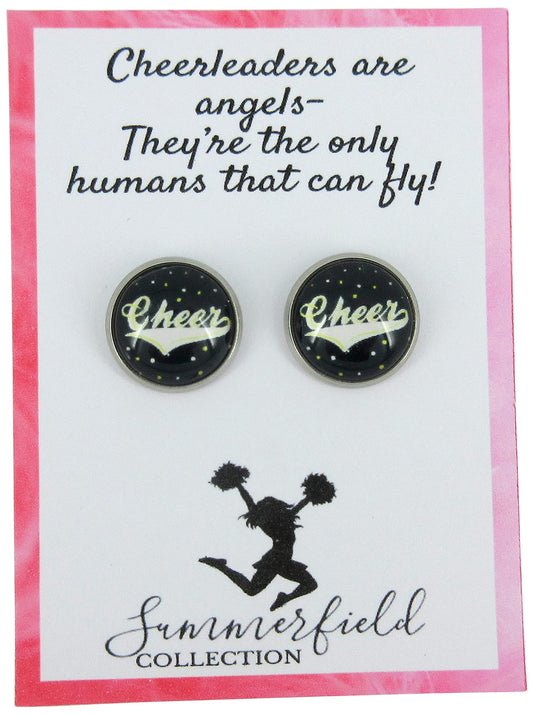 Silver-Tone Black and Multi-Color Confetti Glitter Glass Heart Pendant Necklace 20" Chain Stainless