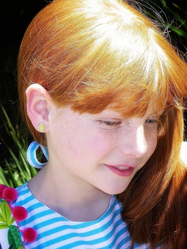 Summerfield Collection Silver-tone Faux Druzy Stone Stud Earrings 8mm (Yellow AB)