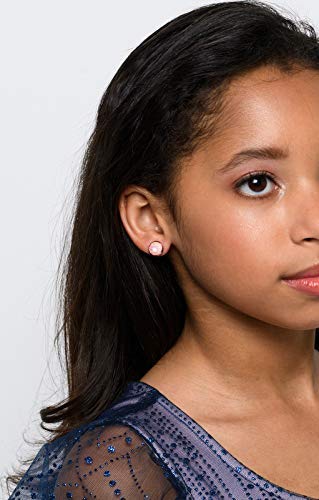 Rose Gold-tone Light Pink White AB Mermaid Scale Stud Earrings Dragon (8mm)