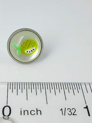 Stainless Steel Lemon Resin Stud Earrings 12mm