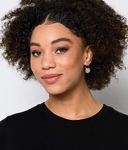 Stainless Steel Clear AB Faux Druzy Stone Lever-back Drop Earrings 14mm