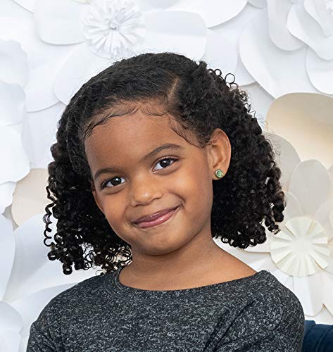 Antiqued Gold-tone Pear Green AB Faux Druzy Stone Stud Earrings 8mm