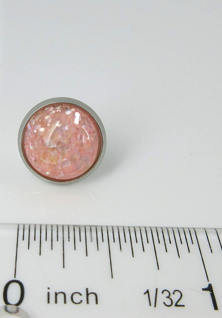 Stainless Steel Faux Shell Stud Earrings 12mm