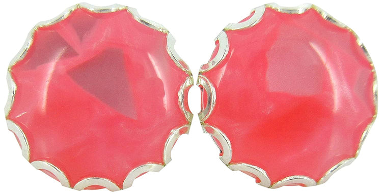 Silver-tone Faux Shell Stud Earrings 12mm