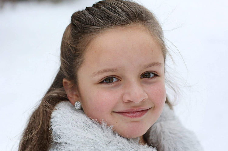 Trio Silver-tone Stud Earrings Pink Blue Faux Druzy Stone Set 12mm