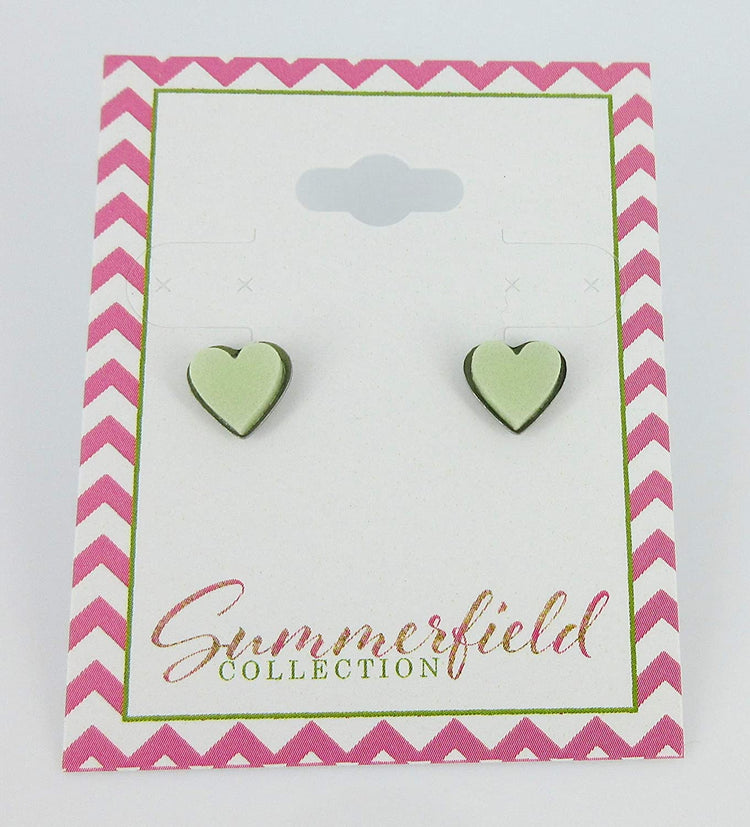 Stainless Steel Glow in the Dark Heart Stud Earrings 8mm