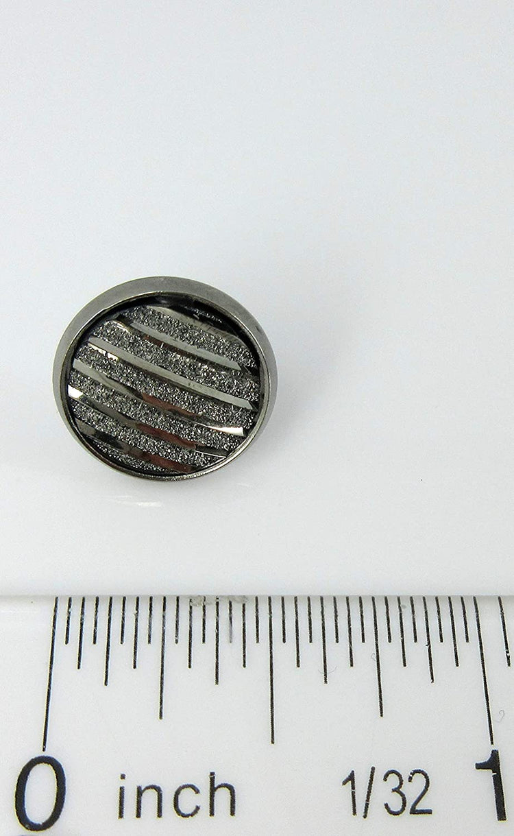 Hematite-tone Gunmetal Gray Frosted Metallic Stud Earrings 12mm