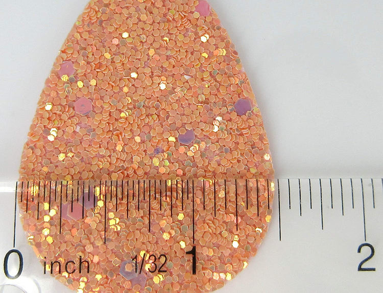 Pink Glitter Faux Leather Large Teardrop Dangle Earrings