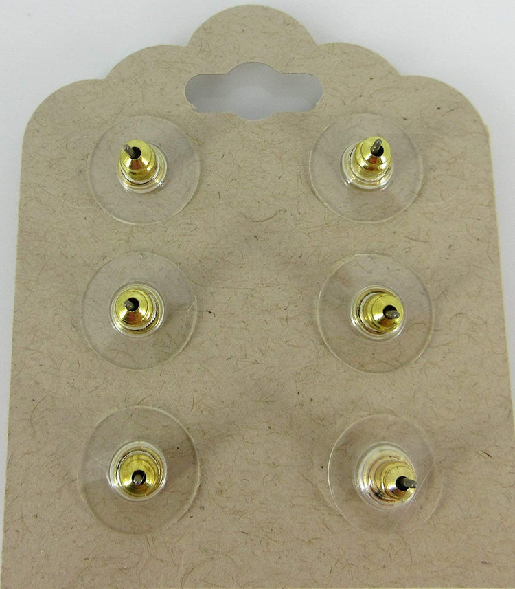 Trio Antiqued Gold-tone Leaf Foil Faceted Resin Stud Earrings Set 12mm Red Peach Mint Green