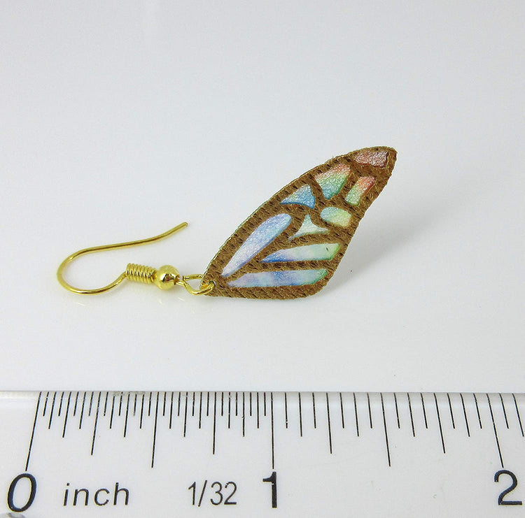 Multicolor Butterfly Wing Fabric Dangle Earrings