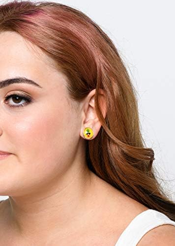 Summerfield Collection Silver-tone Pineapple Print Glass Stud Earrings 12mm