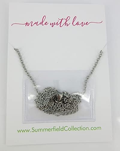 Summerfield Collection Stainless Steel Faux Druzy Stone Pendant Necklace (Frost Blue/Gray AB Glitter)