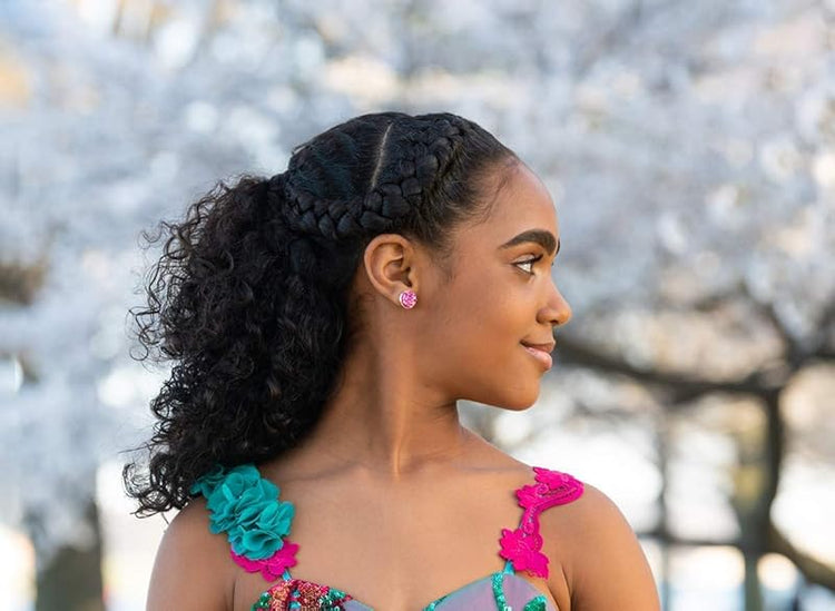 Summerfield Collection Silver-tone Solid AB Faux Druzy Stone Stud Earrings 12mm (Magenta)