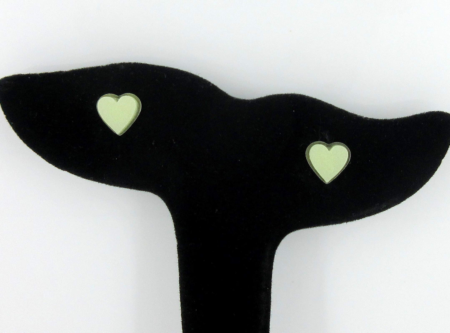 Stainless Steel Glow in the Dark Heart Stud Earrings 8mm