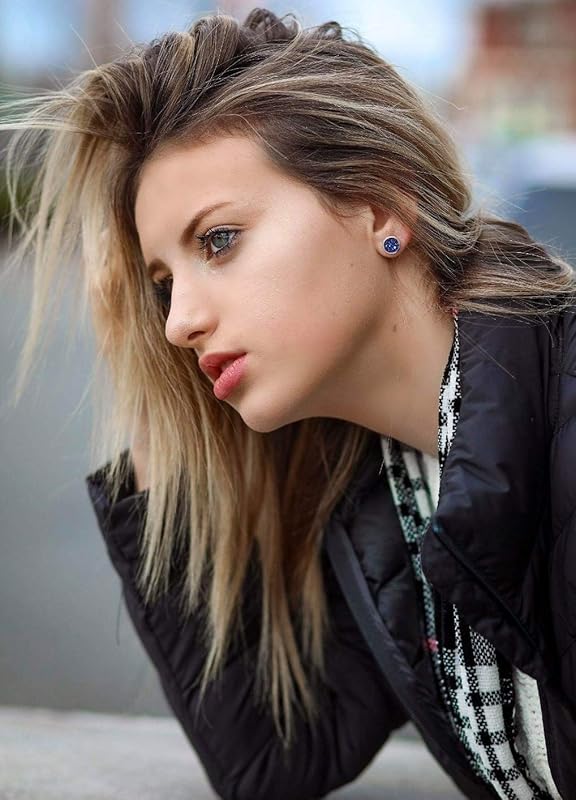 Summerfield Collection Trio Silver-tone Stud Earrings 8mm Faux Druzy Stone Set (Green/Navy Blue/Hot Pink)