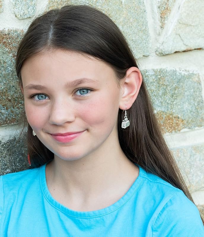 Summerfield Collection Antiqued Silver-tone Toaster Charm Dangle Earrings