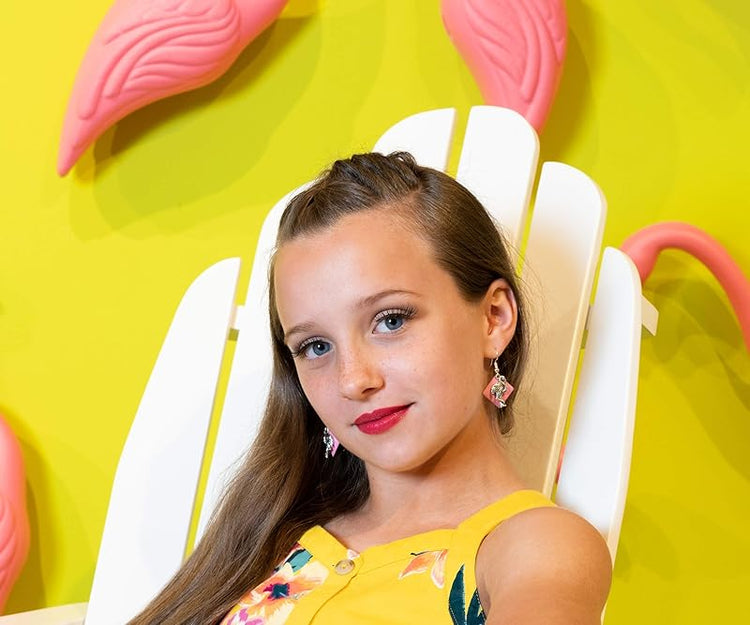 Summerfield Collection Antiqued Silver-tone Pink Enamel Flamingo Charm Dangle Earrings