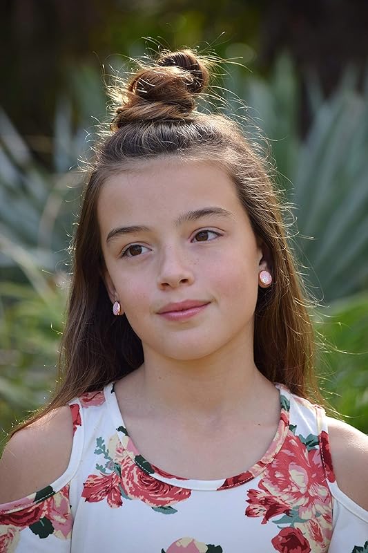 Summerfield Collection Rose Gold-tone Light Pink White AB Mermaid Scale Stud Earrings Dragon (12mm)