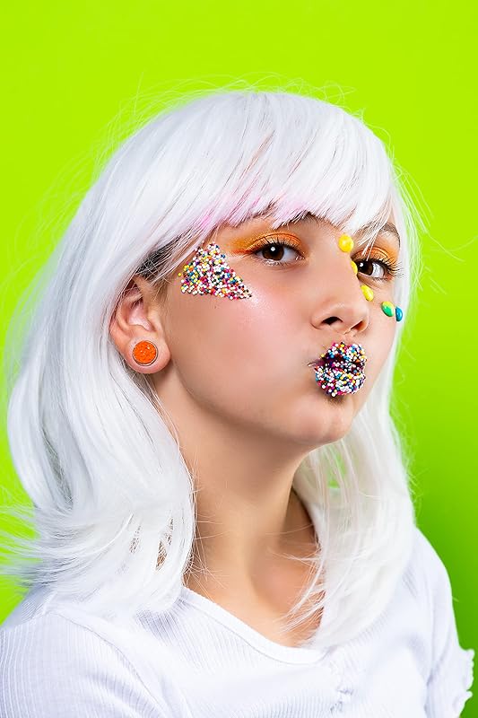 Summerfield Collection Duo Neon Stud Earrings Stainless Steel Faux Druzy Stone 12mm Set (Orange/Green)