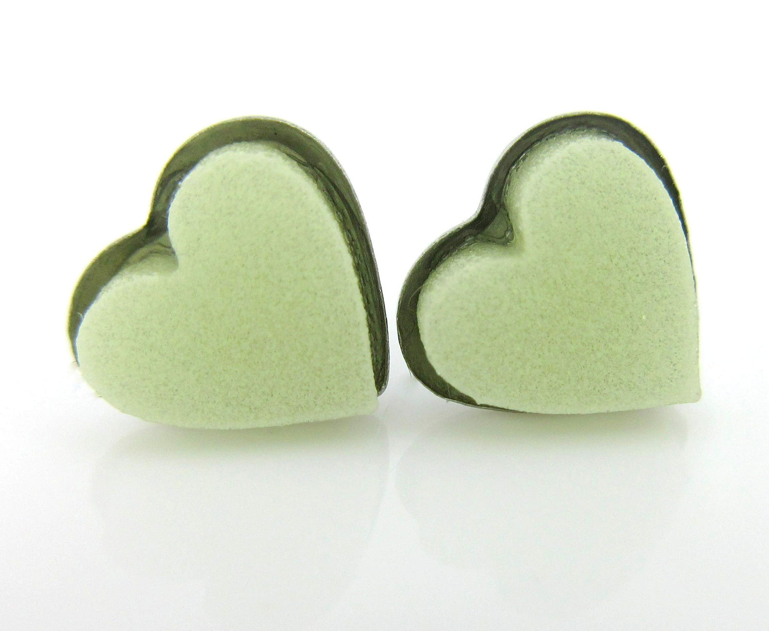 Stainless Steel Glow in the Dark Heart Stud Earrings 8mm