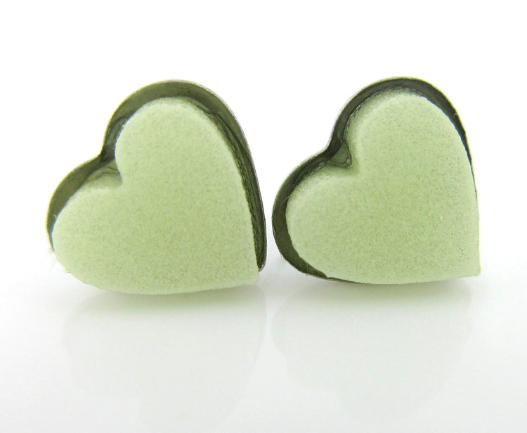 Stainless Steel Glow in the Dark Heart Stud Earrings 8mm