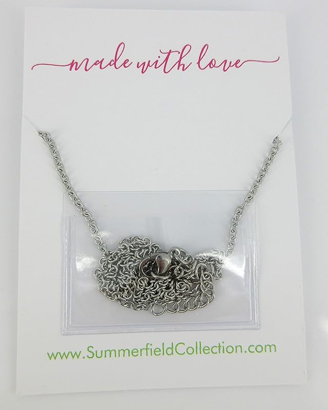 Summerfield Collection Stainless Steel Faux Druzy Stone Pendant Necklace (Lilac Purple Glitter)