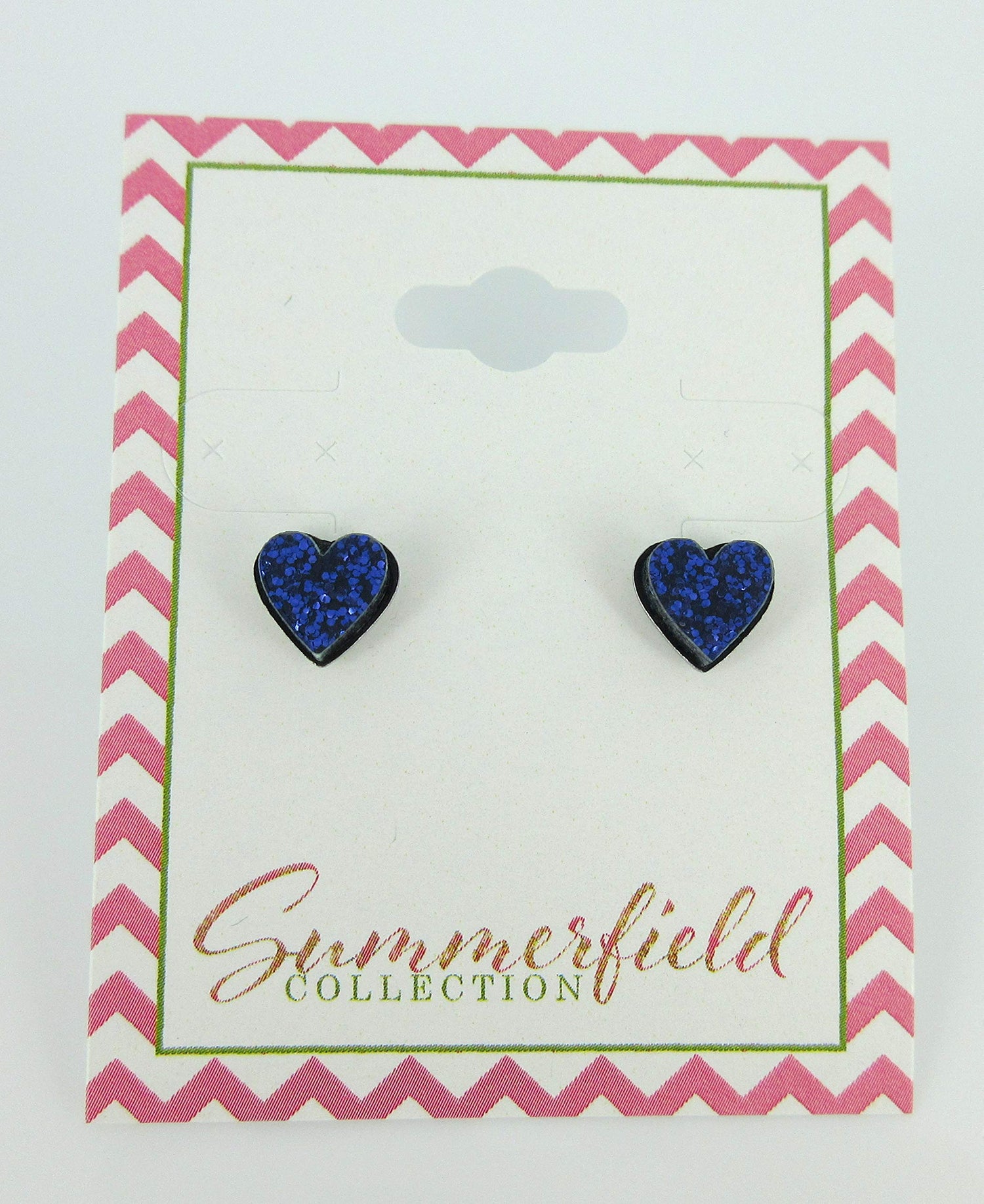Stainless Steel Dark Purple Glitter Acrylic Heart Stud Earrings 8mm