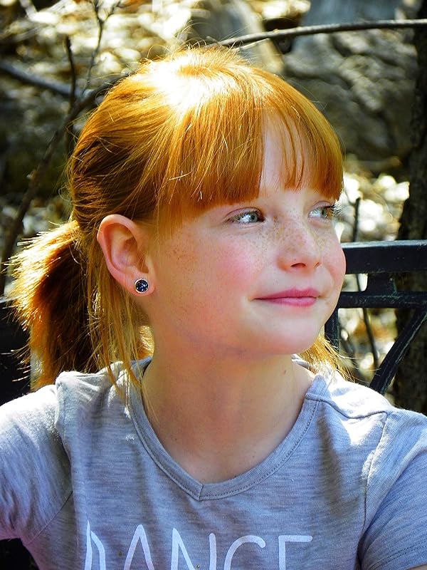 Summerfield Collection Silver-tone Metallic Faux Druzy Stone Stud Earrings 8mm (Blue/Purple)