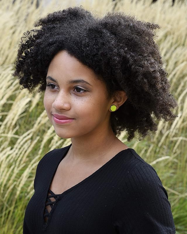 Summerfield Collection Duo Neon Stud Earrings Stainless Steel Faux Druzy Stone 12mm Set (Pink/Yellow)