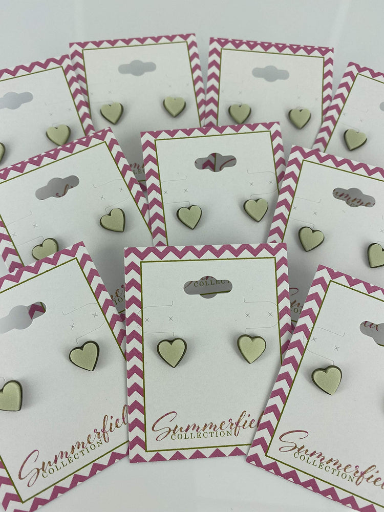 Stainless Steel Glow in the Dark Heart Stud Earrings 8mm