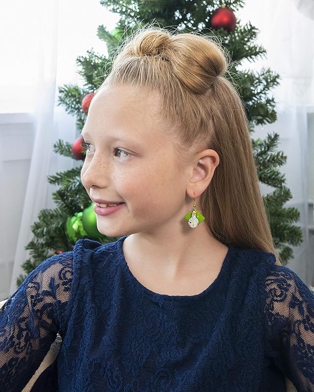 Summerfield Collection Gold-tone Green Enamel Lightbulb Charm Dangle Earrings