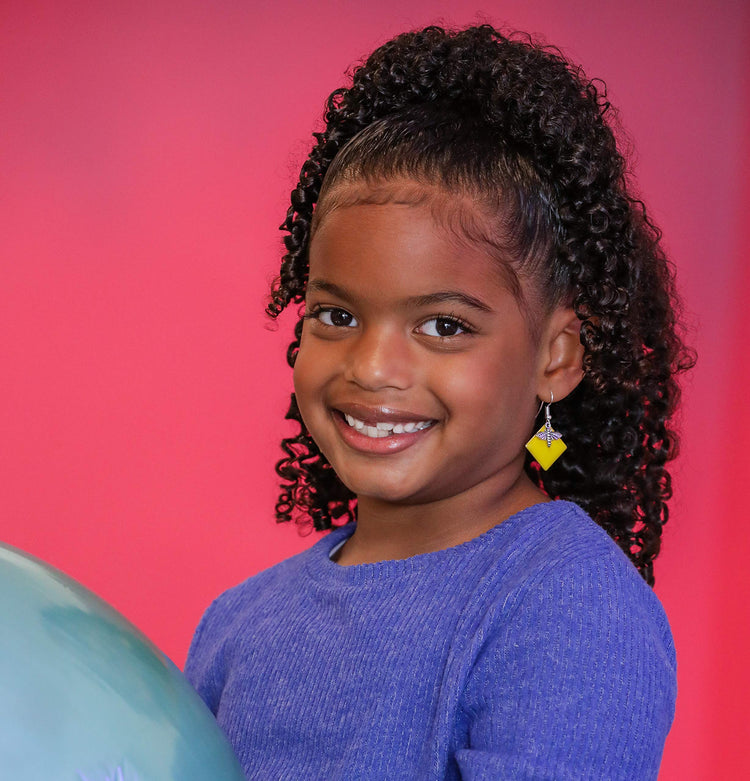 Silver-tone Yellow Enamel Bee Charm Dangle Earrings