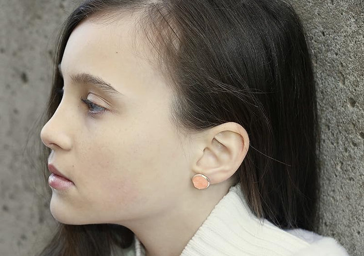 Summerfield Collection Silver-tone Faux Druzy Stone Stud Earrings 12mm