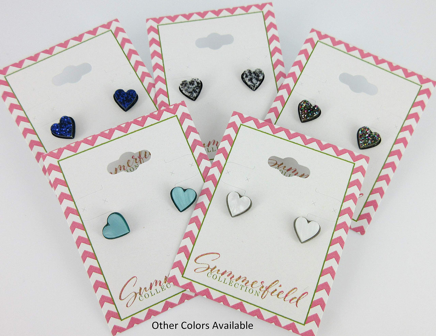 Stainless Steel Dark Purple Glitter Acrylic Heart Stud Earrings 8mm