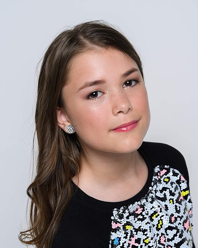 Summerfield Collection Silver-tone White and Rainbow Cheetah Animal Print Glass Stud Earrings 12mm