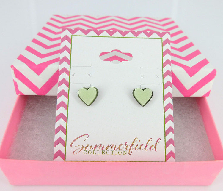 Stainless Steel Glow in the Dark Heart Stud Earrings 8mm