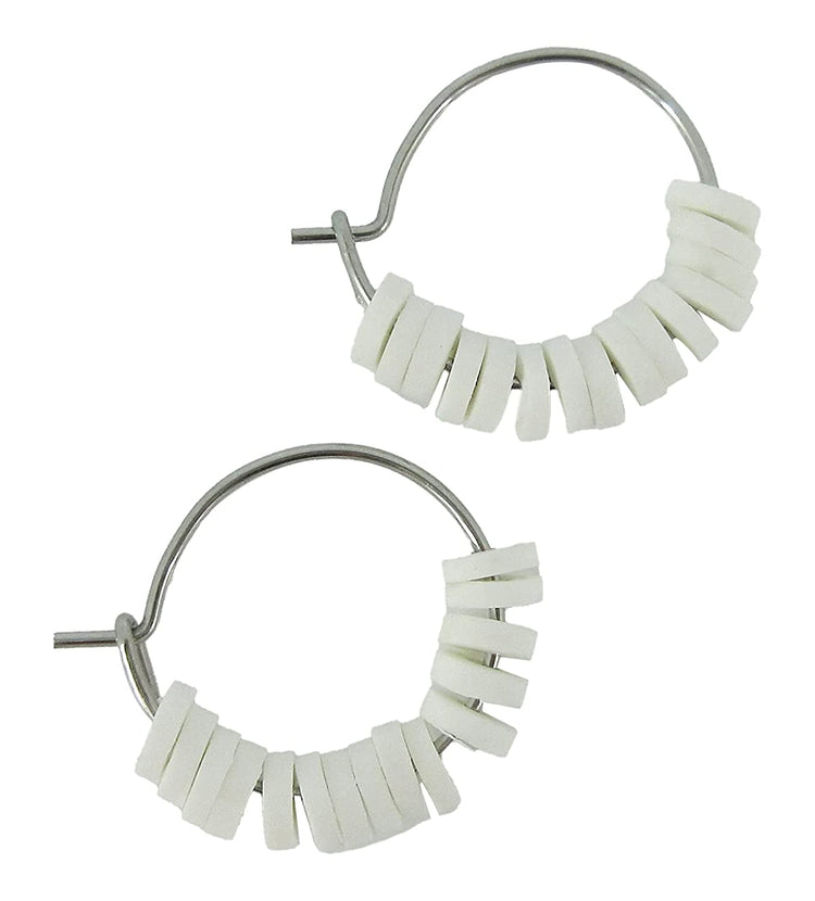 15mm Stainless Steel Polymer Clay Katsuki Bead Hoop Earrings