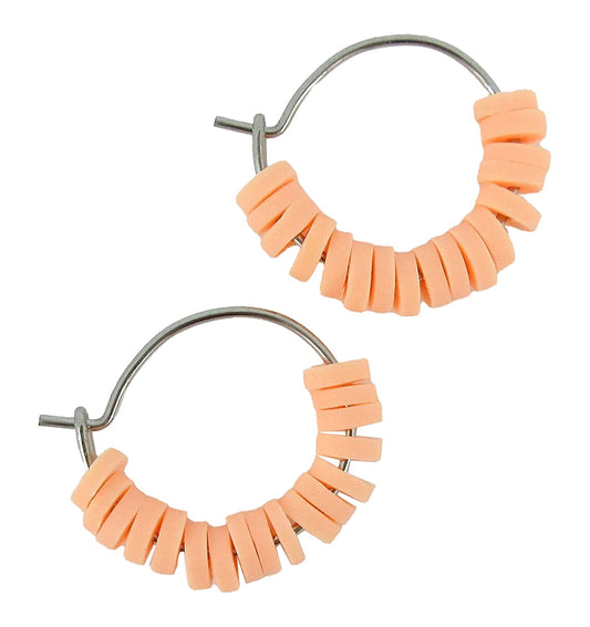 15mm Stainless Steel Polymer Clay Katsuki Bead Hoop Earrings