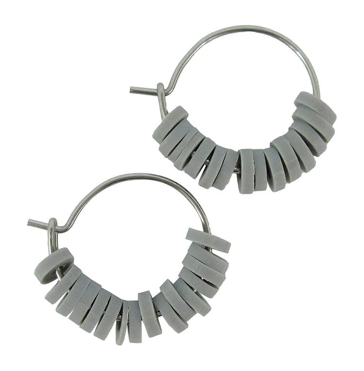 15mm Stainless Steel Polymer Clay Katsuki Bead Hoop Earrings