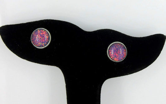 Stainless Steel Halloween Trio Stud Earrings Set Faux Druzy Glass
