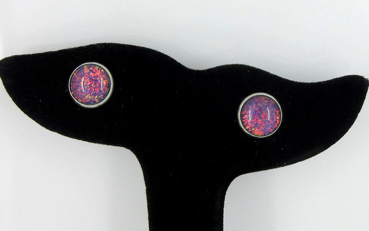 Stainless Steel Halloween Trio Stud Earrings Set Faux Druzy Glass