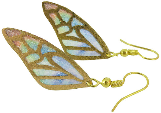 Multicolor Butterfly Wing Fabric Dangle Earrings