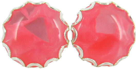 Silver-tone Faux Shell Stud Earrings 12mm