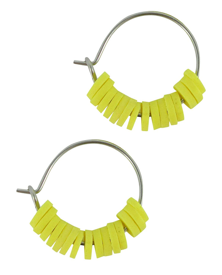 15mm Stainless Steel Polymer Clay Katsuki Bead Hoop Earrings