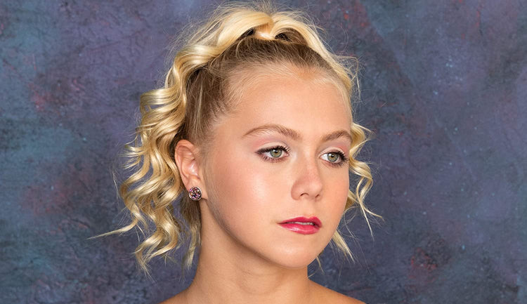 Silver-tone Metallic Faux Druzy Stone Stud Earrings 12mm