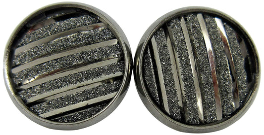 Hematite-tone Gunmetal Gray Frosted Metallic Stud Earrings 12mm