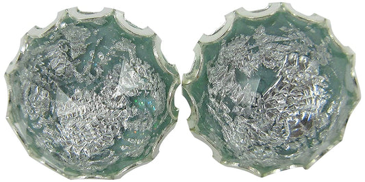 Silver Foil Light Dusty Blue Faceted Resin Stud Earrings 12mm